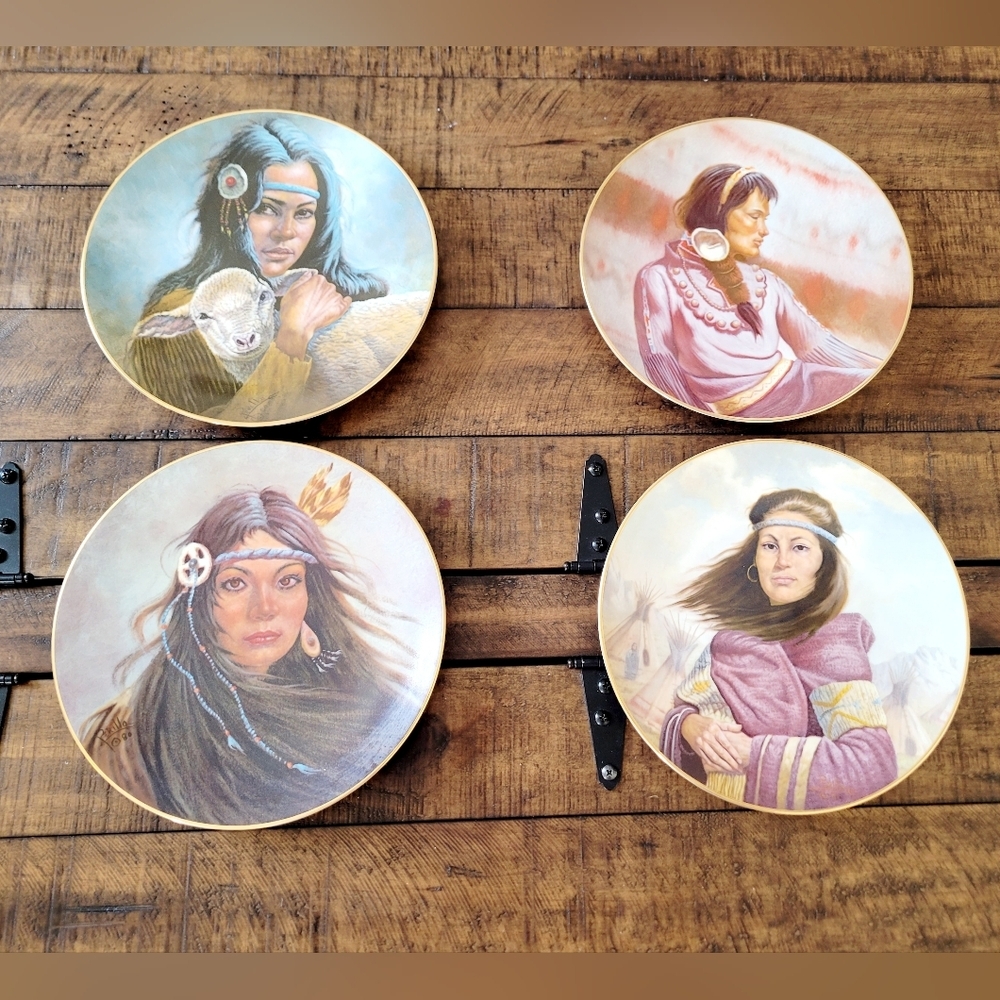 Vintage Native American Collector Plates Set of 4 Gregory Perillo Princess Serie